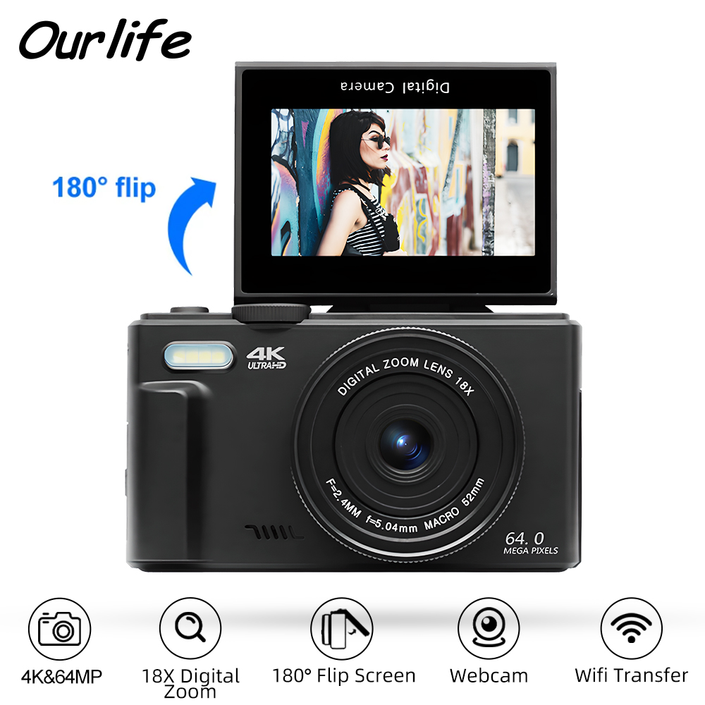 Vintage Home Cinema - Ourlife Compact Digital Photography Camera 4K
