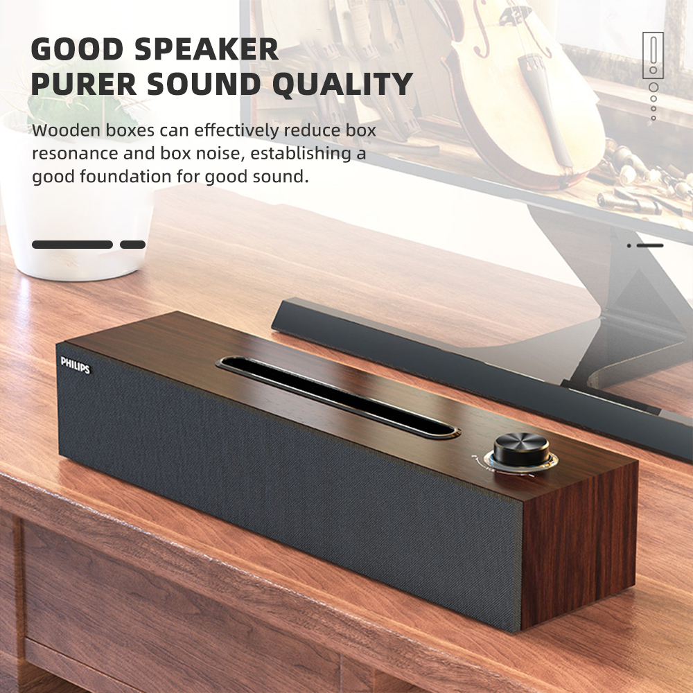 Home Cinema Philips - Philips SPA3808 SoundBar Retro Wood Grain