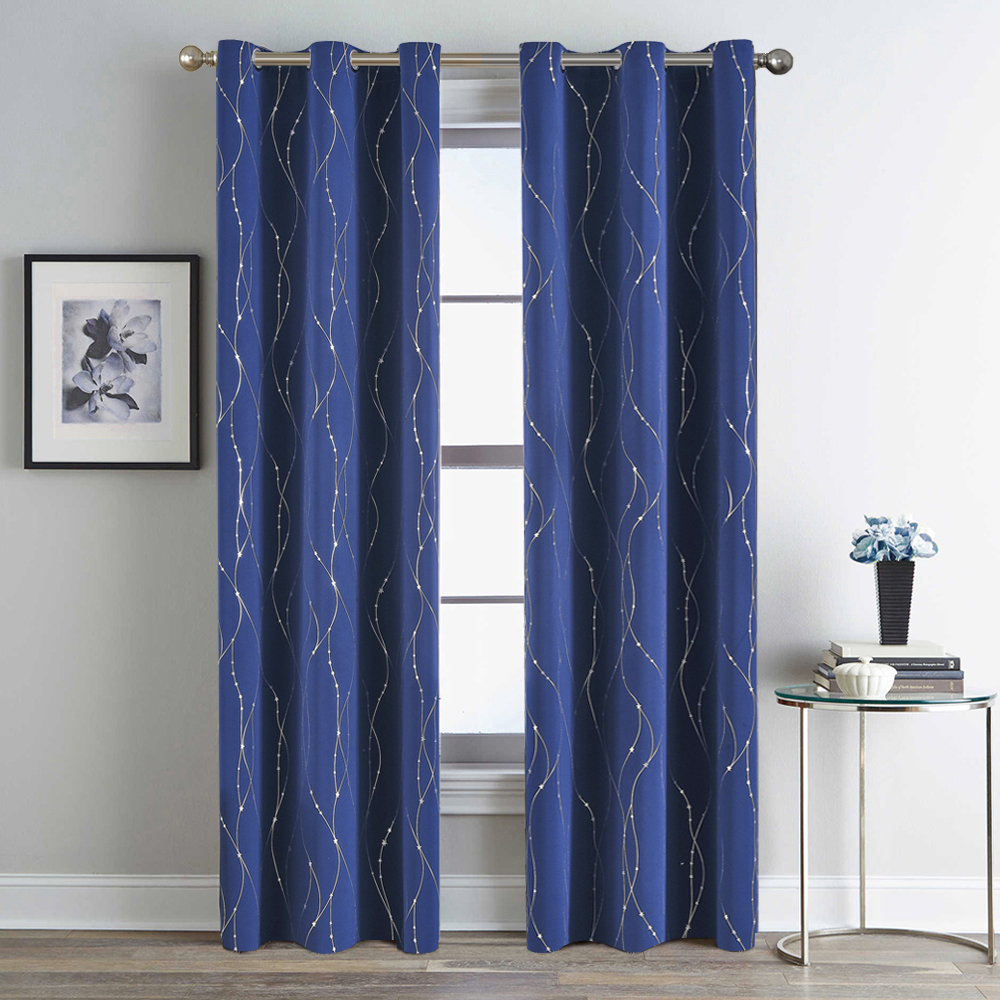 Blackout Curtain Thick - Little Star Waves Printed Blackout Curtains