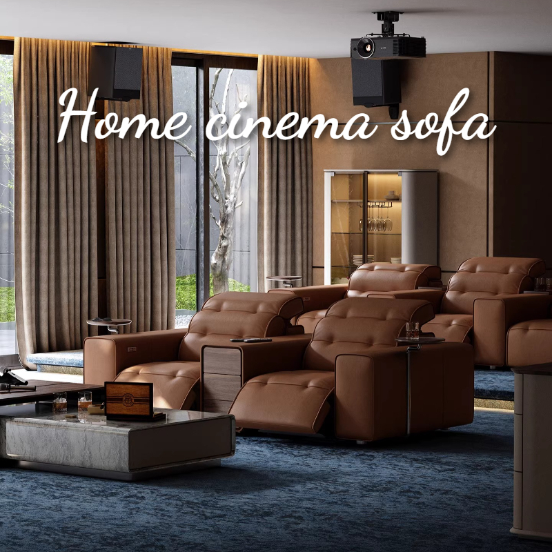 Home Cinema Room Size - Top-grain Leather Electric Sofa Chairs for