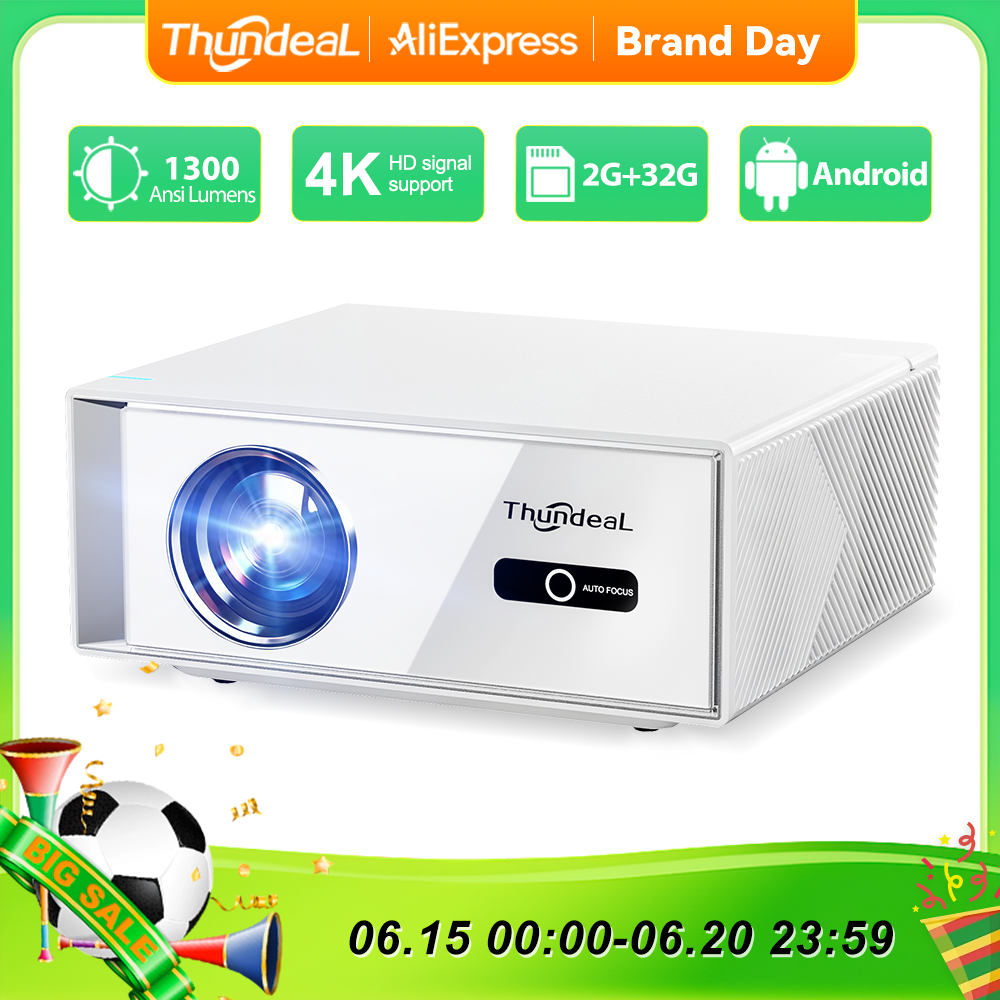 Home Cinema Compact - ThundeaL TD95W Projector 4K Full HD
