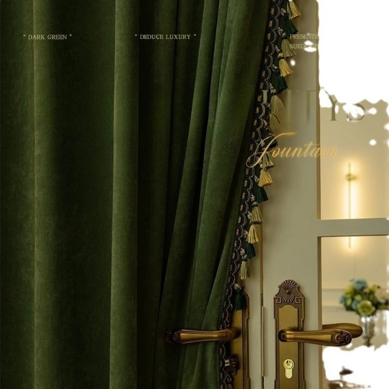 Blackout Curtain Thick - Modern Velvet Curtains for Living Room