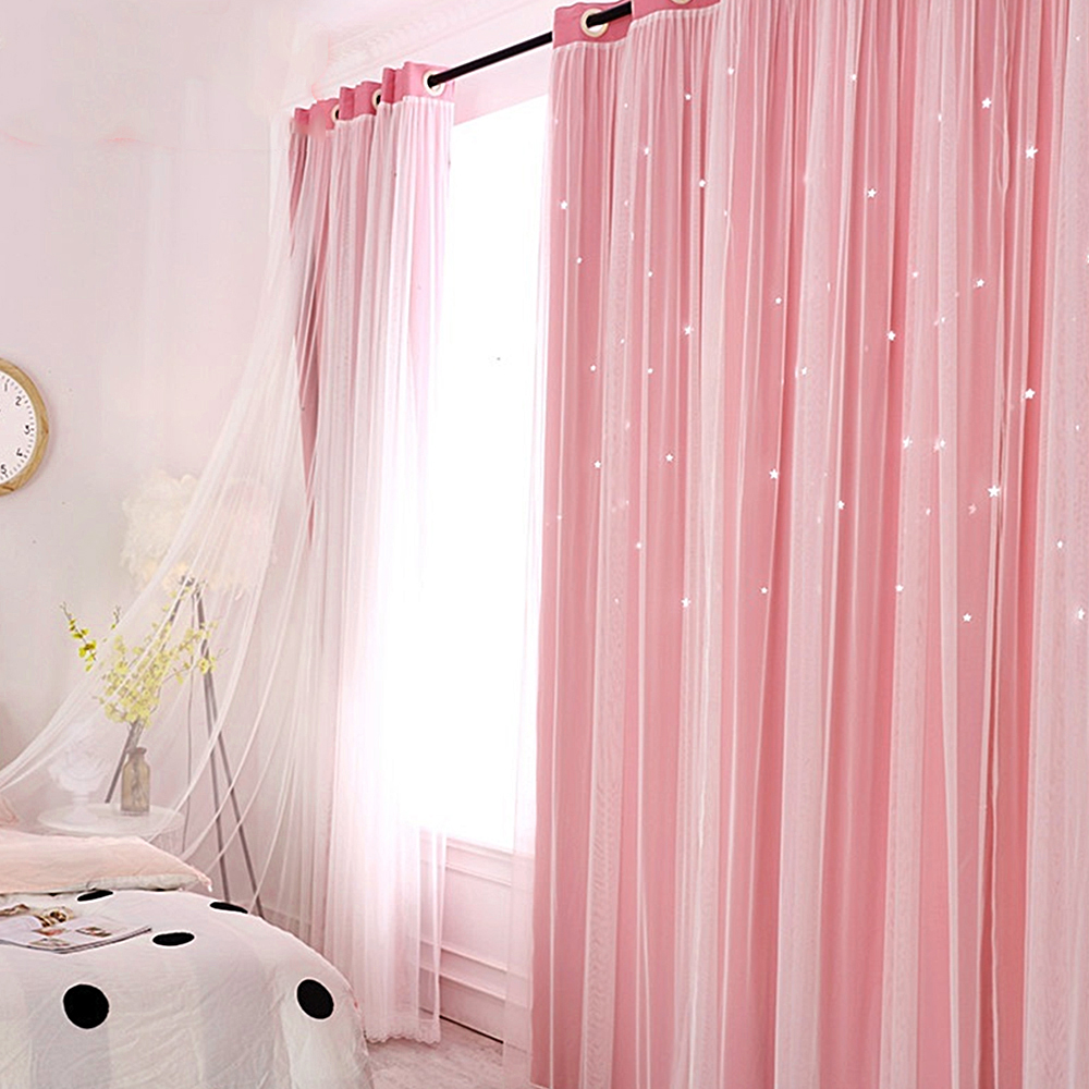 Blackout Curtain Thick - Stars Blackout Curtains Double Layers Romantic