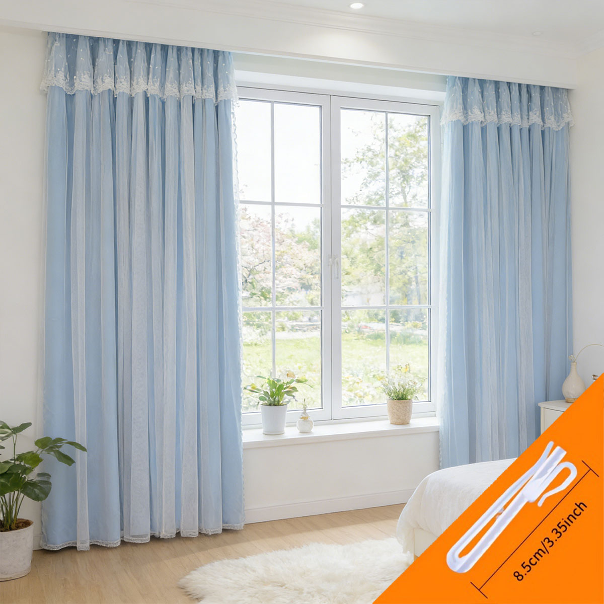 2pcs Lace Hook Style Double La – обзор и цена Blackout Curtain Thick