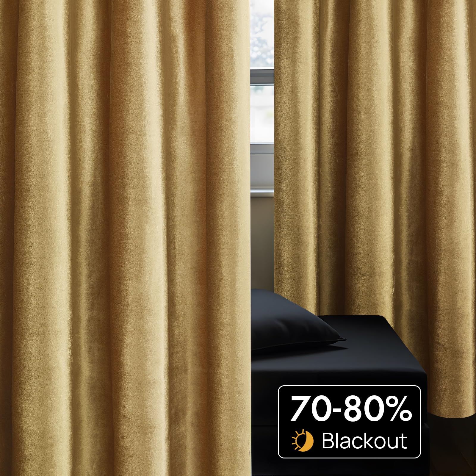 Gold Velvet Curtains for Livin – обзор и цена Blackout Curtain Thick