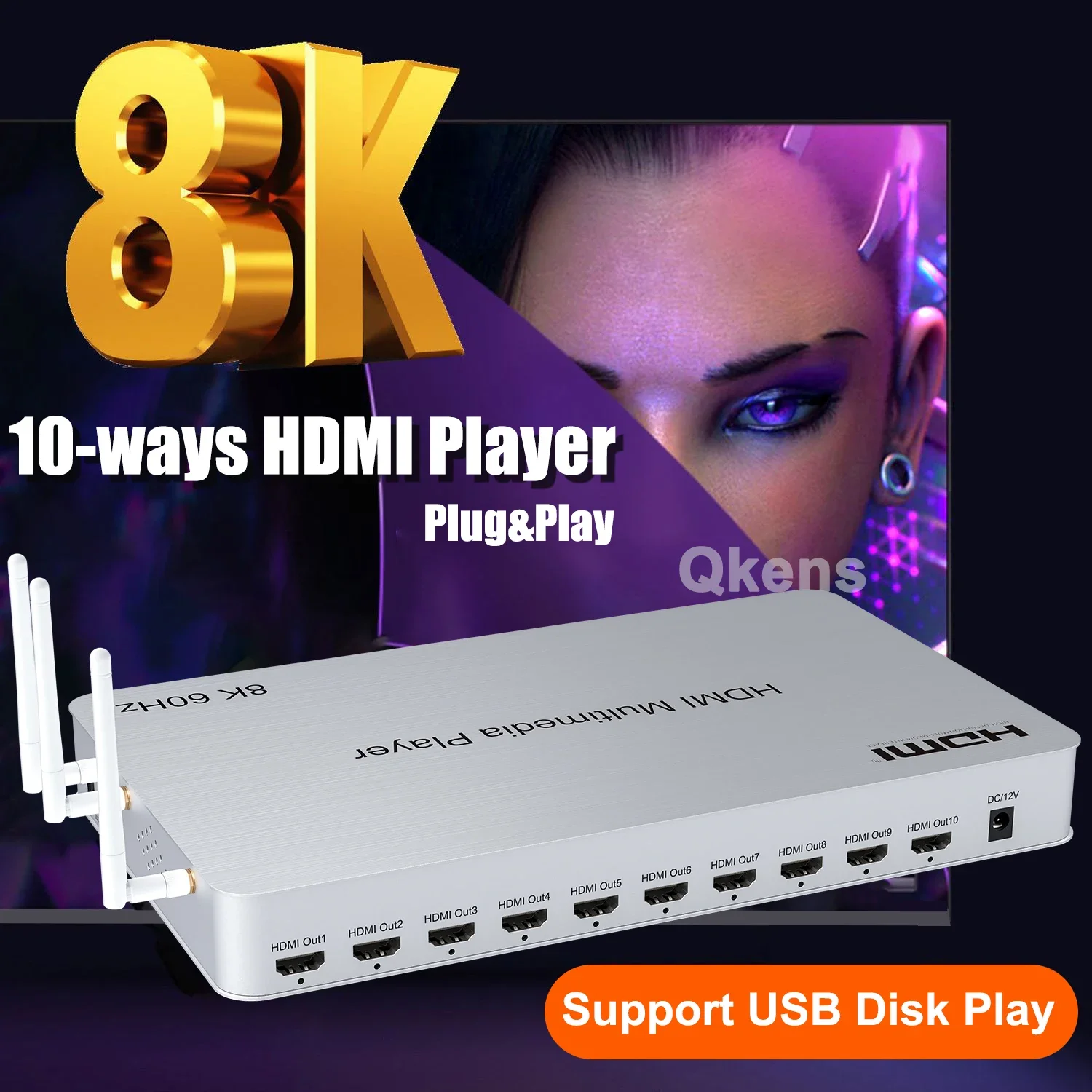 H.265 8K 60Hz 10 Port HDMI Med – обзор и цена 4K Media Player
