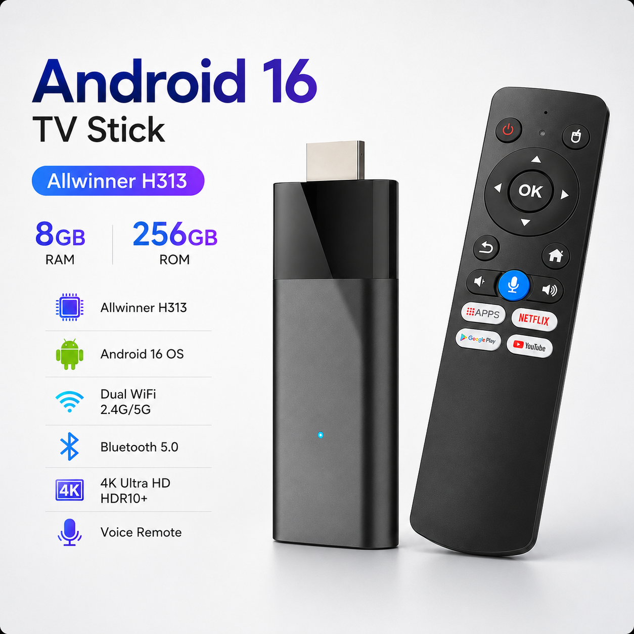 Android 16 TV Stick 4K Allwinn – обзор и цена 4K Media Player