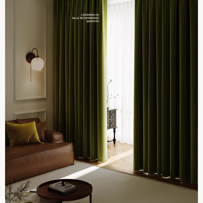 American Retro Olive Green Cur – обзор и цена Blackout Curtain Thick